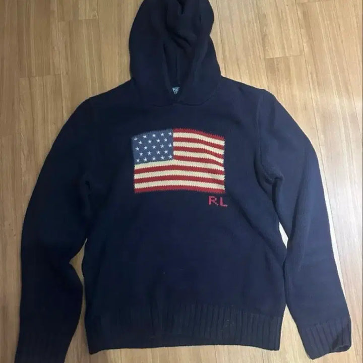 [BUNJANG] Polo US Flag Knit Hoodie / 폴로 성조기 니트 후드티 바로구매 X