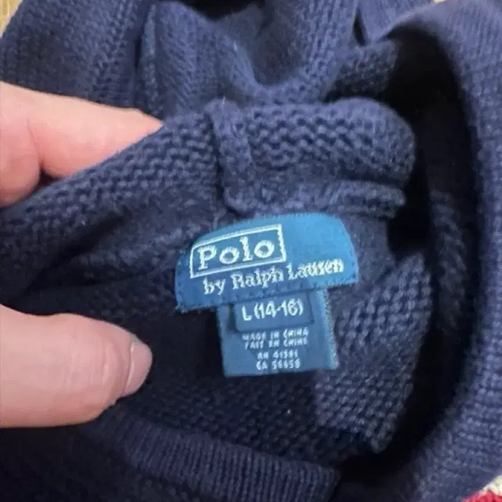 [BUNJANG] Polo US Flag Knit Hoodie / 폴로 성조기 니트 후드티 바로구매 X