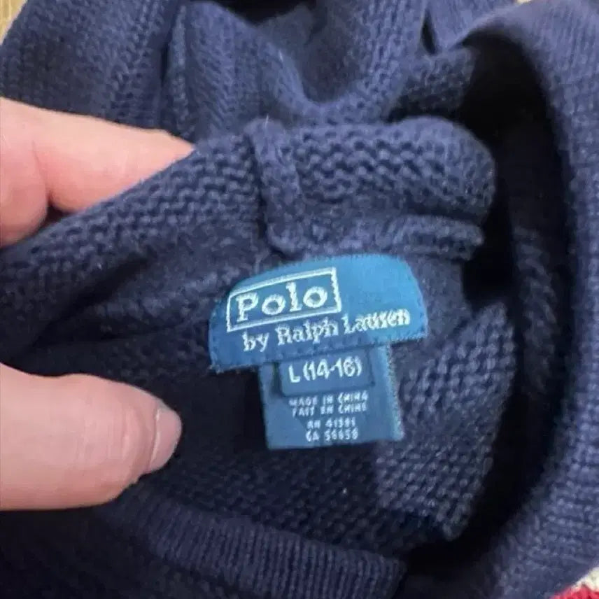 [BUNJANG] Polo US Flag Knit Hoodie / 폴로 성조기 니트 후드티 바로구매 X