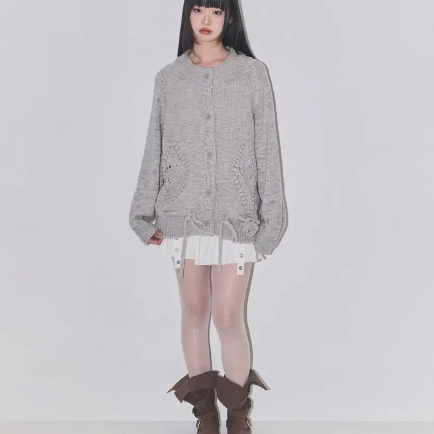 [SOLD OUT] 일리고 플레르 다이아 가디건 그레이 ILLIGO