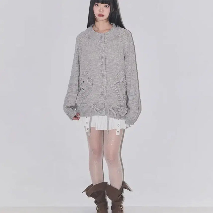 [SOLD OUT] 일리고 플레르 다이아 가디건 그레이 ILLIGO