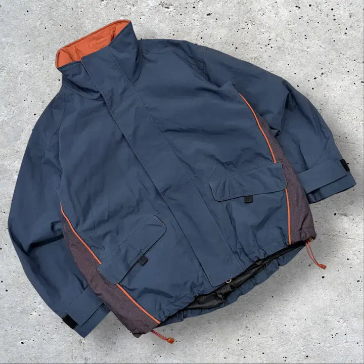 [BUNJANG] Nike ACG Navy/Orange Colorblock Windbreaker Jacket / [M] 00s 나이키 ACG 네이비/오렌지 배색 바람막이 점퍼 D186