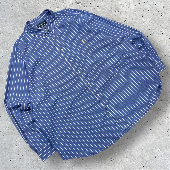 [BUNJANG] Polo Ralph Lauren Big Size Striped Shirt / [3XB] 폴로 랄프로렌 빅사이즈 스트라이프 셔츠 블루 D190