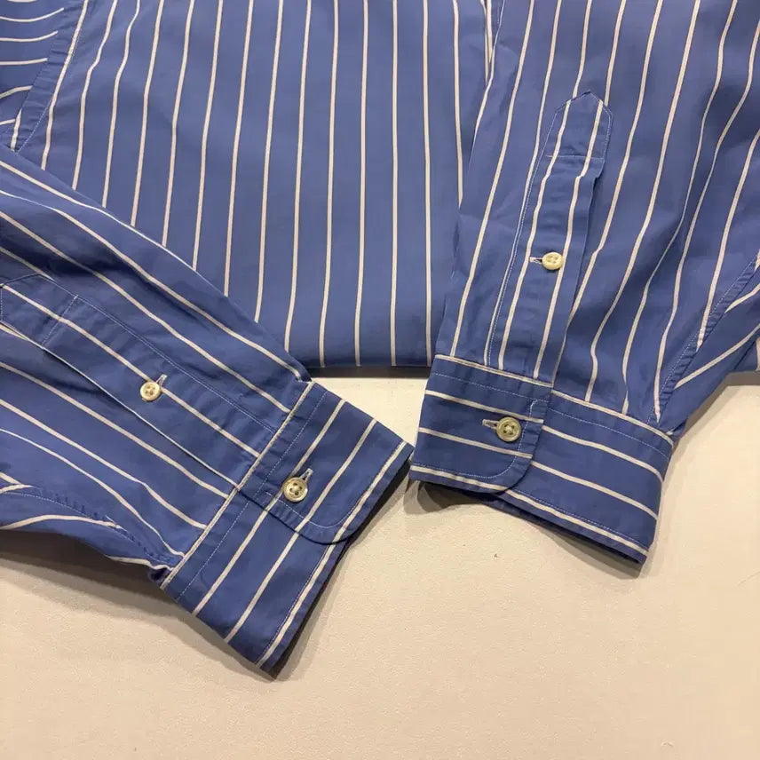 [BUNJANG] Polo Ralph Lauren Big Size Striped Shirt / [3XB] 폴로 랄프로렌 빅사이즈 스트라이프 셔츠 블루 D190