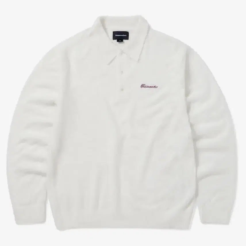 [BUNJANG] thisisneverthat Knit Polo White / 디스이즈네버댓 니트 폴로 화이트