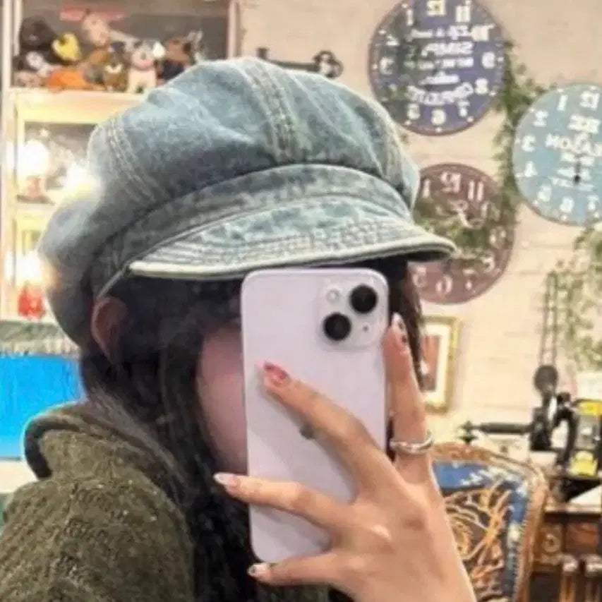 [BUNJANG] Vintage Mori Girl Denim Newsboy Cap / 빈티지 모리걸 데님 뉴스보이캡 모자