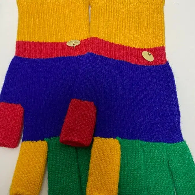 [BUNJANG] Wiggle Wiggle Colorful Knit Gloves / 위글위글.새상품 /컬러풀 니트 장갑 3종