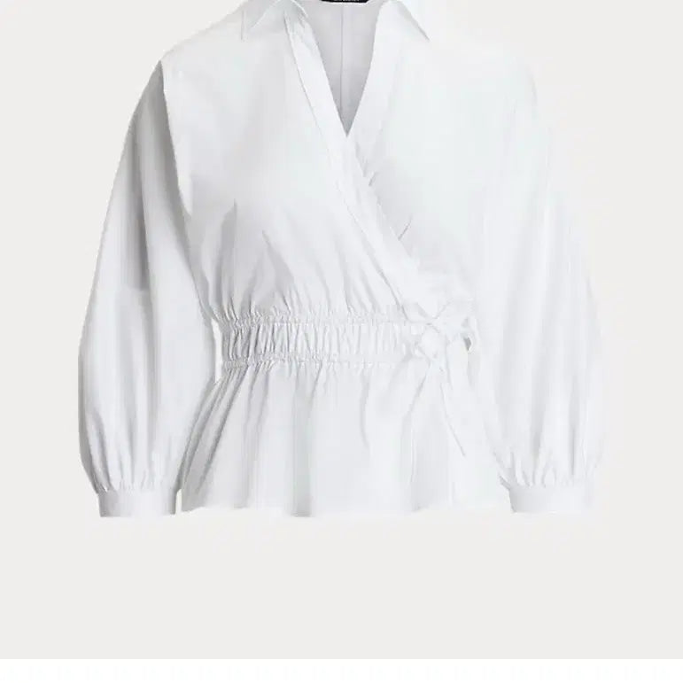 [BUNJANG] Lauren Cotton Blend Peplum Blouse / Lauren 로렌 코튼 블렌드 페플럼 블라우스