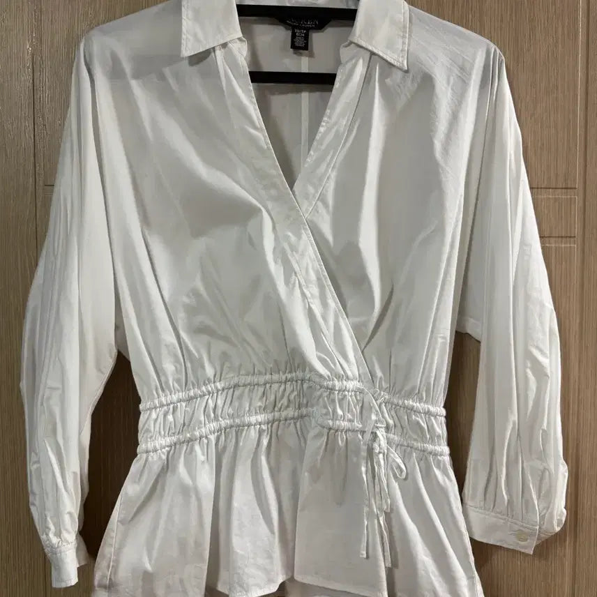 [BUNJANG] Lauren Cotton Blend Peplum Blouse / Lauren 로렌 코튼 블렌드 페플럼 블라우스