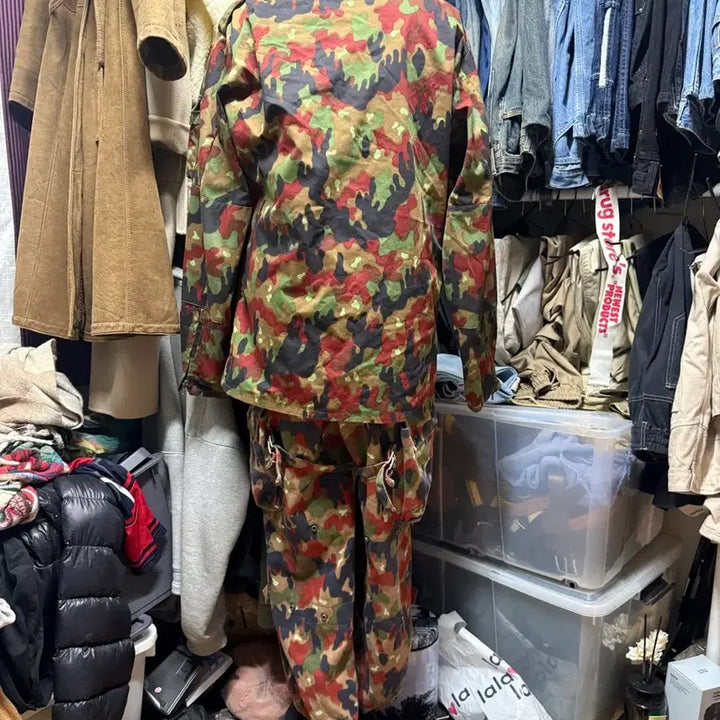 [BUNJANG] Swiss Military Alpenflage M83 Jacket &amp; M70 Suspender Pants Set / 스위스군 알펜플라주 M83 자켓, M70 멜빵 팬츠 셋업