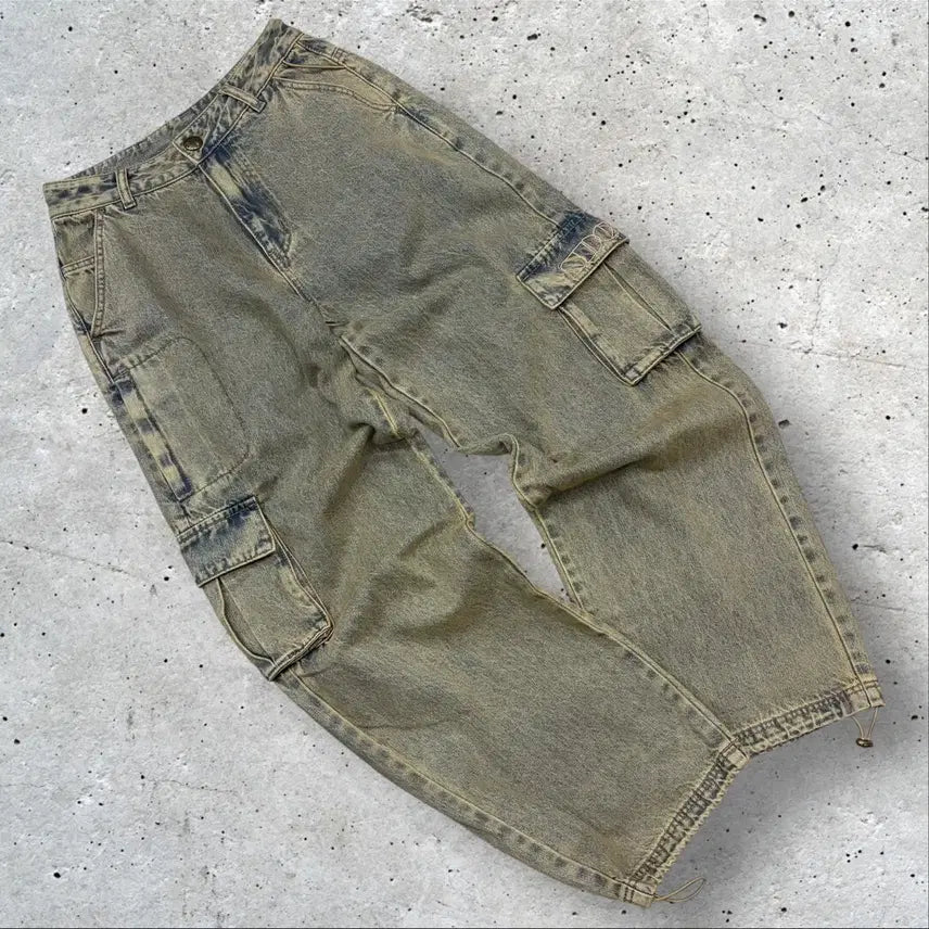 [BUNJANG] Sculptor Vintage Washed Cargo Denim Pants / [S] 스컬프터 빈티지 워싱 카고 데님 팬츠 D202
