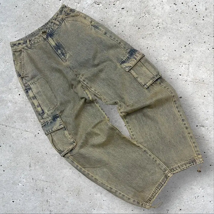 [BUNJANG] Sculptor Vintage Washed Cargo Denim Pants / [S] 스컬프터 빈티지 워싱 카고 데님 팬츠 D202