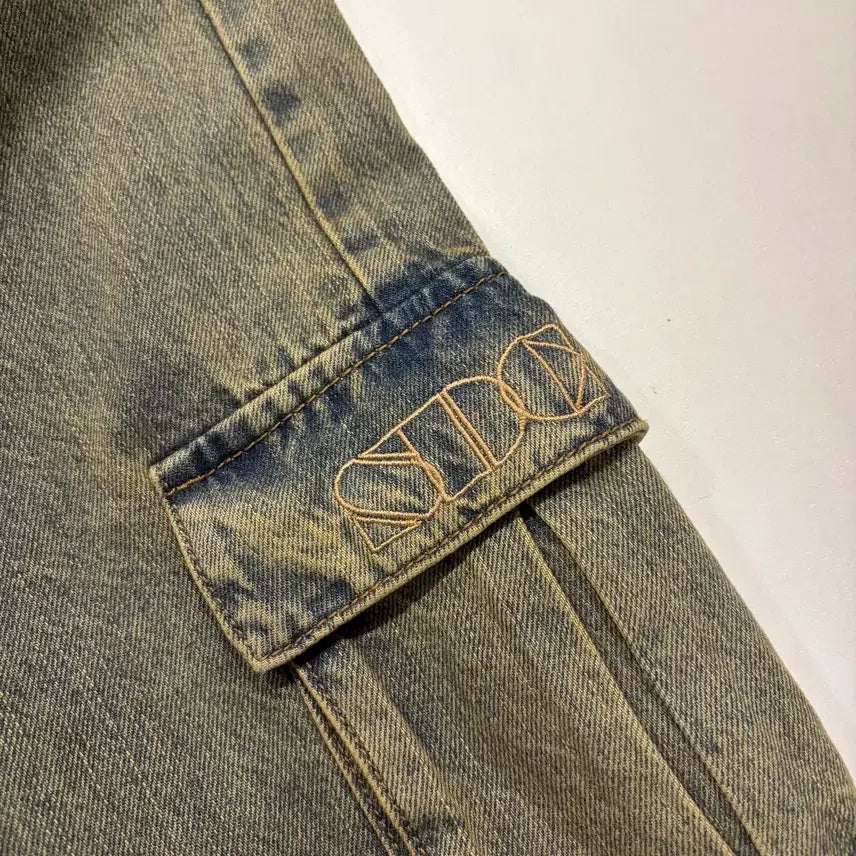 [BUNJANG] Sculptor Vintage Washed Cargo Denim Pants / [S] 스컬프터 빈티지 워싱 카고 데님 팬츠 D202