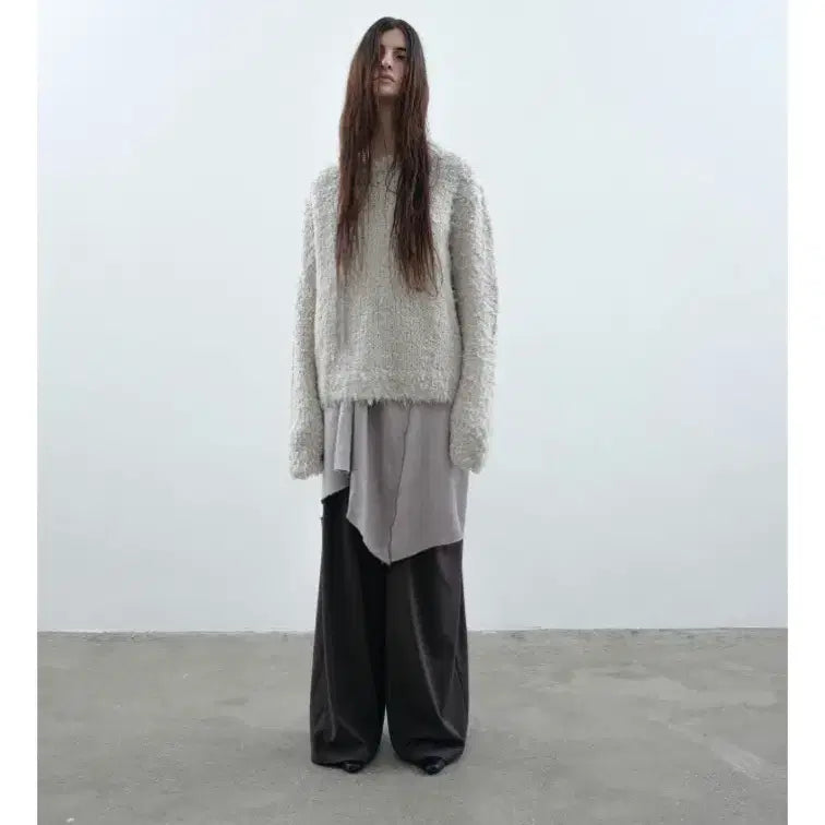 [BUNJANG] Nothing Everthing Knit Sweater / 낫띵에브리띵 니트 그레이아이보리