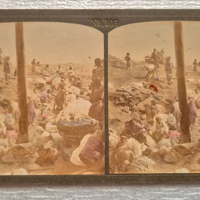 [BUNJANG] Vintage Stereoscope Photo Laundry Scene / 옛날 입체경 사진 빨래터