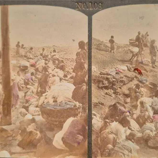 [BUNJANG] Vintage Stereoscope Photo Laundry Scene / 옛날 입체경 사진 빨래터