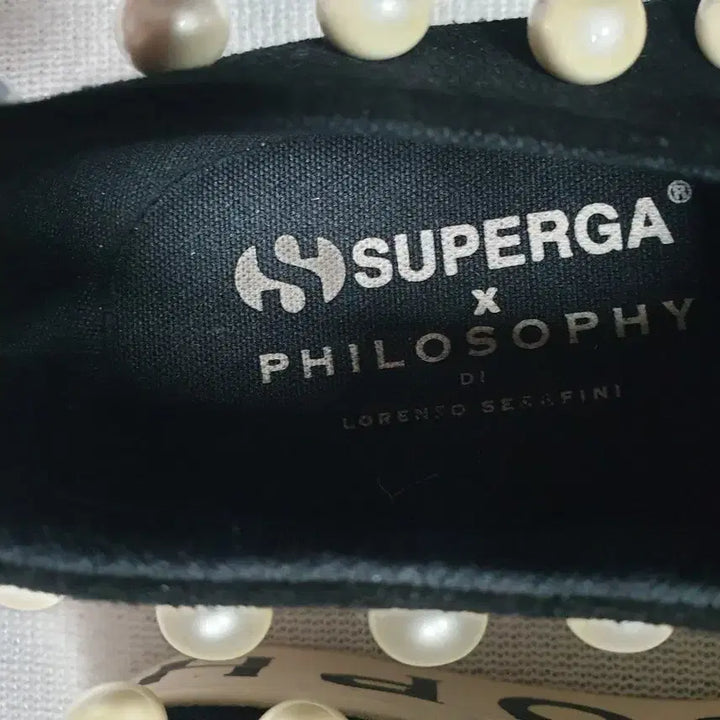 [SOLD OUT] 수페르가 Philosophy 진주 스니커즈 블랙 230