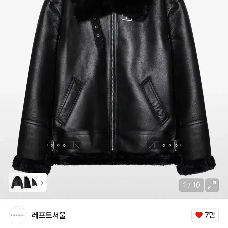[BUNJANG] Left Seoul B-3 Black Mustang Jacket (Size M) / 레프트서울 B-3 블랙 무스탕 자켓 M 사이즈 양도 판매