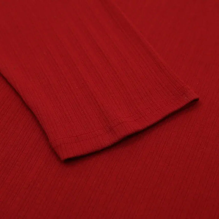 [BUNJANG] GC T5718 Double Henley-neck Sleeve T-shirt / GC T5718 Face Double Henley-neck Sleeve