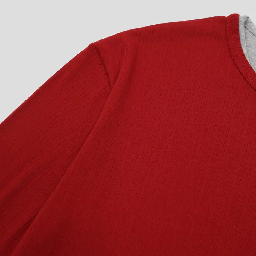 [BUNJANG] GC T5718 Double Henley-neck Sleeve T-shirt / GC T5718 Face Double Henley-neck Sleeve