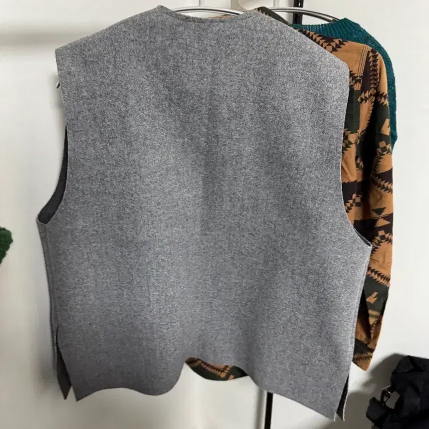 [BUNJANG] Kind Grey Wool Vest Handmade Coat / kind 그레이 울 베스트 조끼 코트 핸드메이드