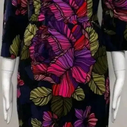 [BUNJANG] Floral Pattern Midi Dress / 플라워 패턴 원피스 칠부 소매