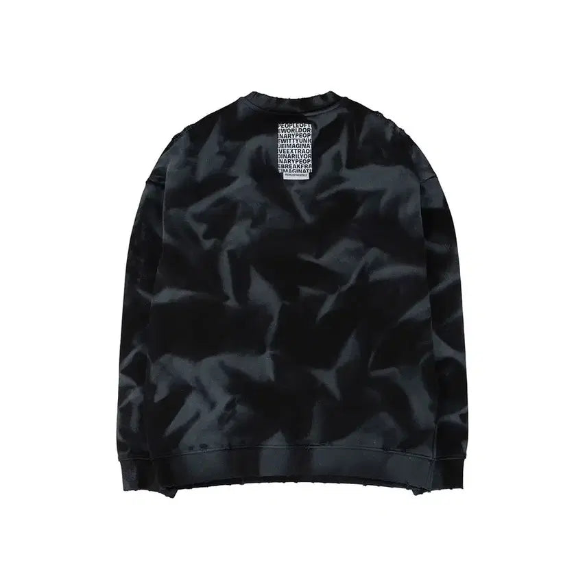 [BUNJANG] People of the World Damage Oversized Sweatshirt Black Men&