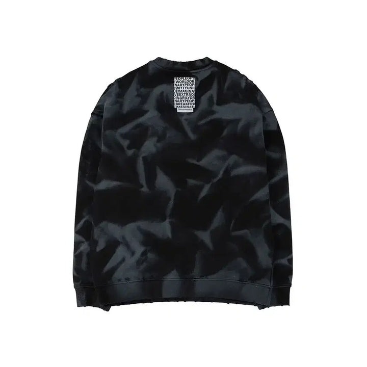 [BUNJANG] People of the World Damage Oversized Sweatshirt Black Men&
