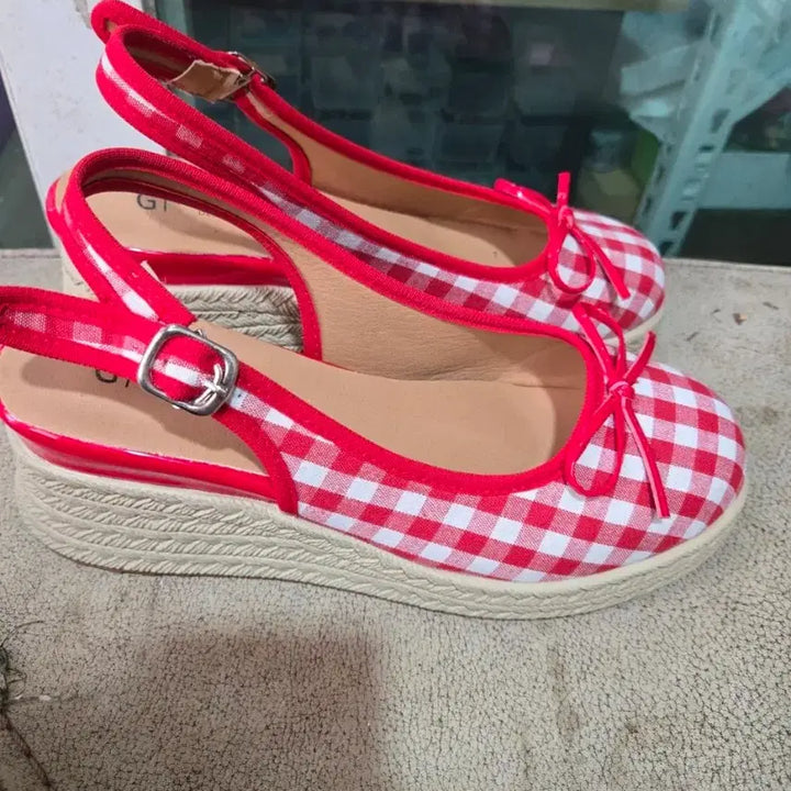 [BUNJANG] Checkered Platform Heels / 스트랙 체크 통굽구두