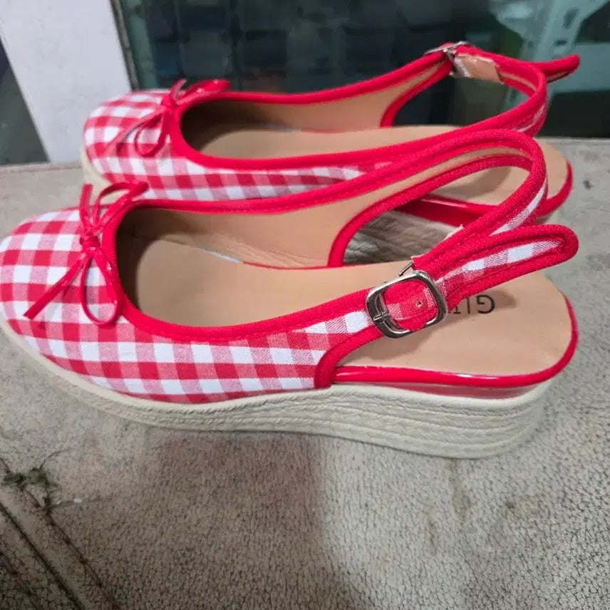 [BUNJANG] Checkered Platform Heels / 스트랙 체크 통굽구두