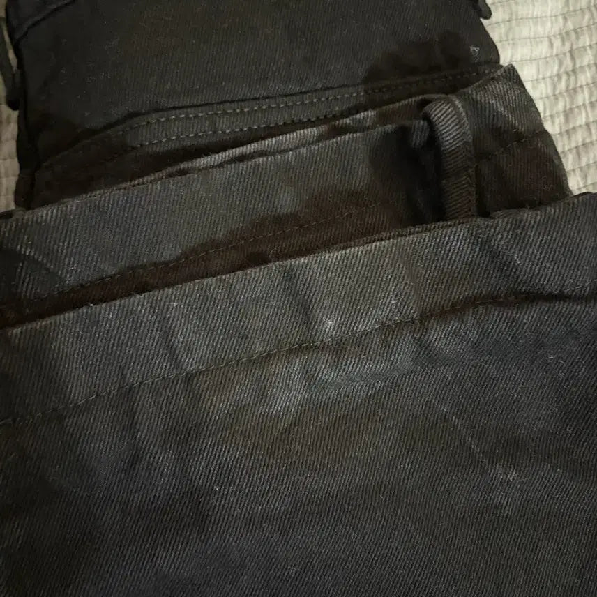 [BUNJANG] Sansan Gear Cotton Wave Black Pants / 산산기어 코튼 웨이브 블랙 팬츠