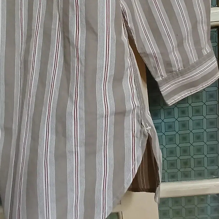 [BUNJANG] GU Striped Long Sleeve Shirt / GU 정품  긴팔셔츠  105~110 사이즈 미사용