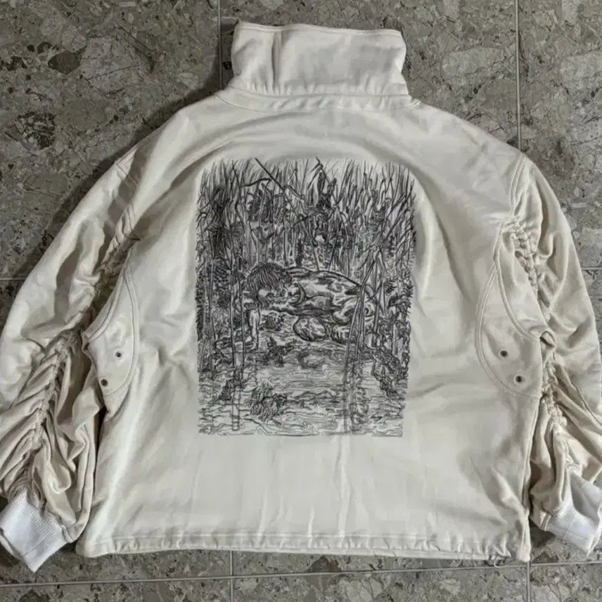 [BUNJANG] Songzio Narcissus High Neck Embroidered Ivory Top / 송지오 나르시스 하이넥 자수 아이보리 50