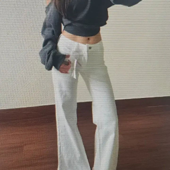 [BUNJANG] White Bootcut Slacks Denim Pants / (해외배송)화이트 부츠컷 슬랙스 데님팬츠