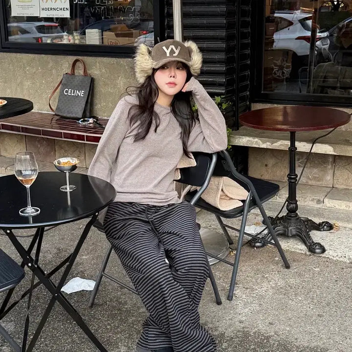 [BUNJANG] Openyy Corduroy Ear Flap Baseball Cap Khaki / 오픈yy 코듀로이 이어플랩 카키