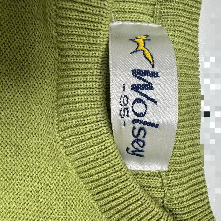 [BUNJANG] Green Ribbed Knit Punch Detail Top / 그린 골지 니트 펀칭 장식