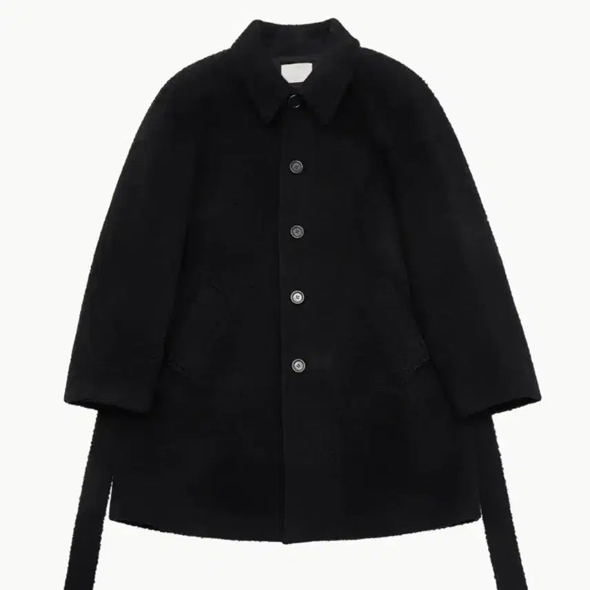 [SOLD OUT] M) 아모멘토 24fw 래글런 알파카 울 코트 블랙