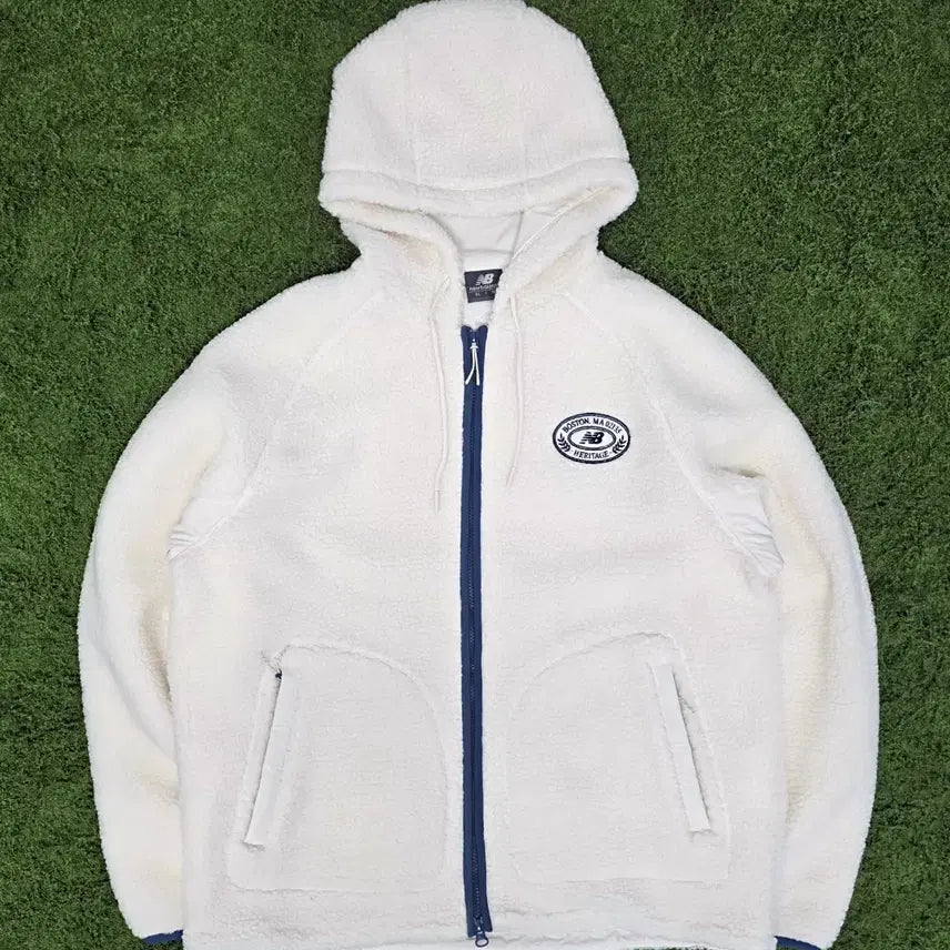 [BUNJANG] New Balance Boston Hooded Sherpa Fleece Jacket / 뉴발란스 보스턴 후드 양털 후리스 뽀글이 플리스 자켓 XL(105)