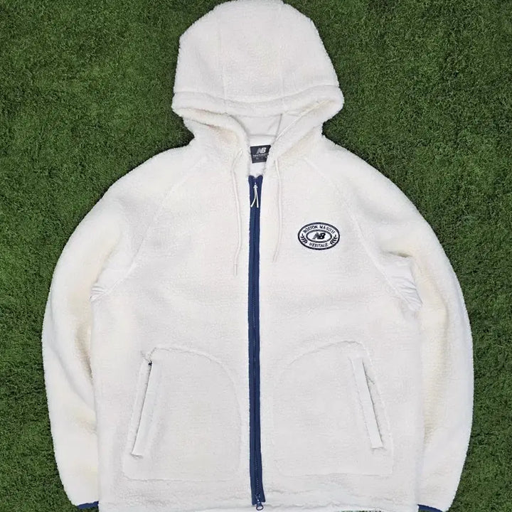 [BUNJANG] New Balance Boston Hooded Sherpa Fleece Jacket / 뉴발란스 보스턴 후드 양털 후리스 뽀글이 플리스 자켓 XL(105)