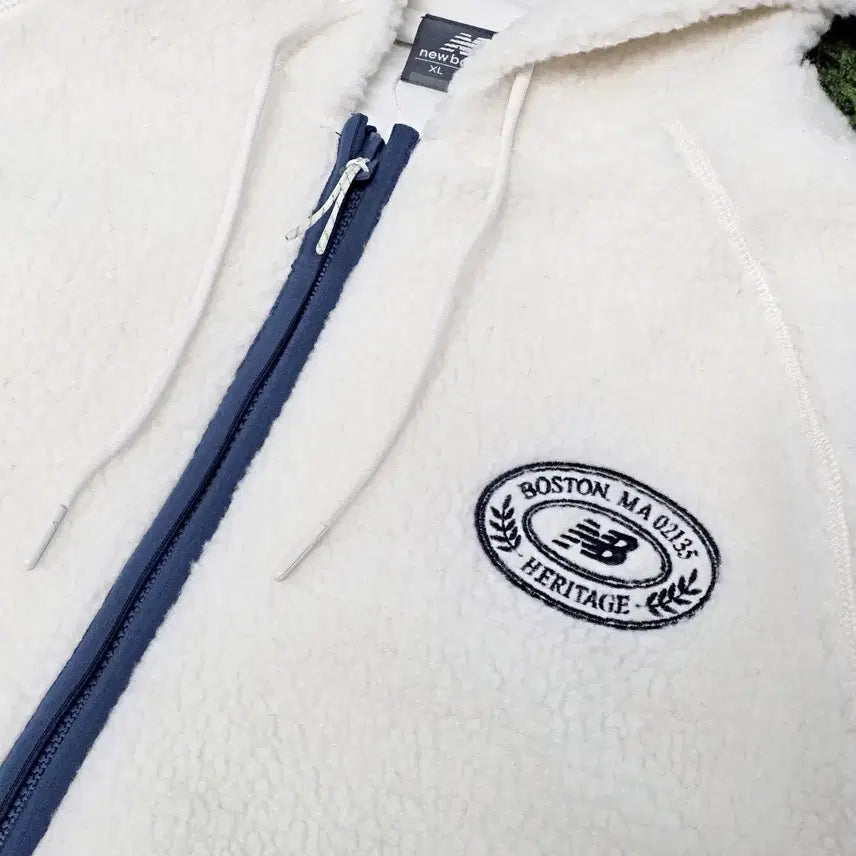 [BUNJANG] New Balance Boston Hooded Sherpa Fleece Jacket / 뉴발란스 보스턴 후드 양털 후리스 뽀글이 플리스 자켓 XL(105)