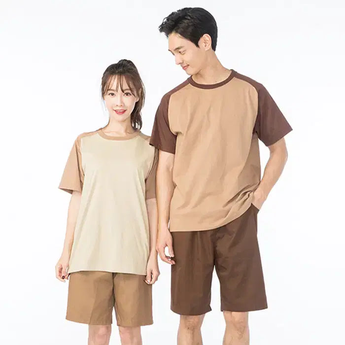 [BUNJANG] Unbranded 20-Count Cotton Dark Beige T-Shirt (XL) / [창고정리새제품] 면20수 142진베이지 100(XL) 반팔티 새제품
