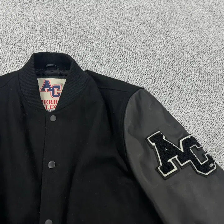 [BUNJANG] American College Leather Varsity Jacket / 아메리칸콜리지 레더 바시티