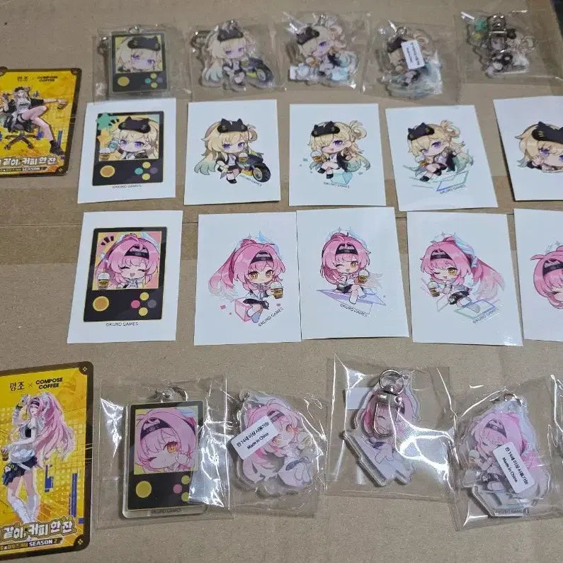 [BUNJANG] A!MES Linne Compose Acrylic Keyring Sticker Photocard Bundle Set / 명조 컴포즈 10종 아크릴 키링 스티커 쿠폰 포토카드  에이메스 린네