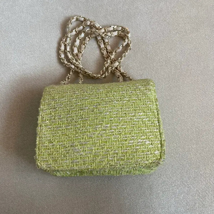 [BUNJANG] Vintage Tweed Chain Bag Crossbody Shoulder Bag / 빈티지 트위드 체인백 크로스백 숄더백