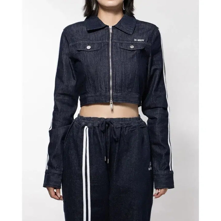 [BUNJANG] NERDY Cropped Denim Jacket (Size S) / 널디 NERDY 크롭 데님 자켓 S 새상품급