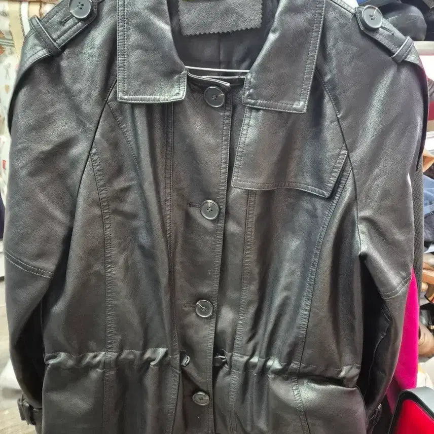 [BUNJANG] ALGO STUDIO Black Leather Short Jacket / ALGO STUDIO 검정색 가죽 숏자켓