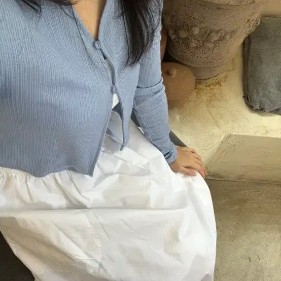 [BUNJANG] 8 Seconds White Long Skirt / 화이트 롱 스커트