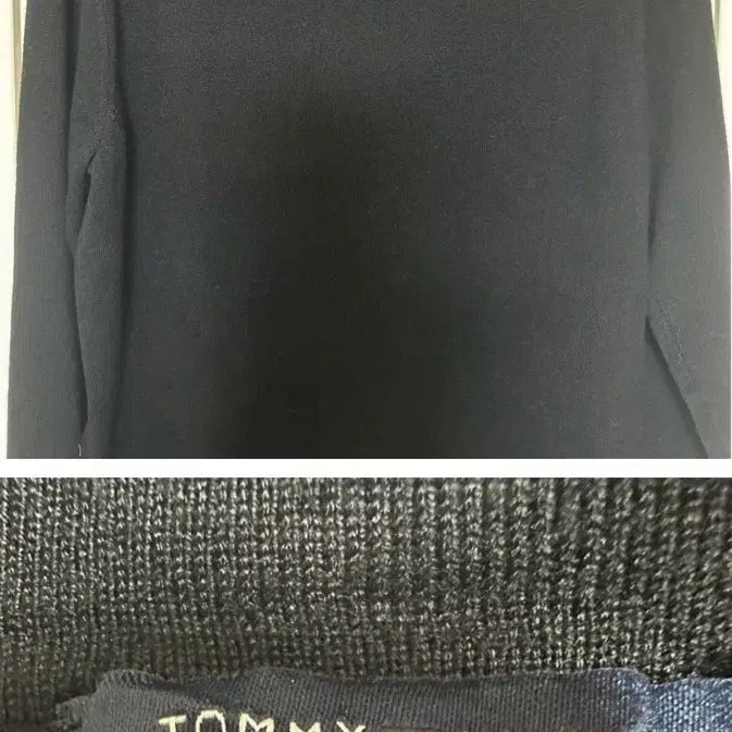 [BUNJANG] Tommy Hilfiger Black Cubic Point Knit Sweater / 타미힐피거블랙 라운드넥 큐빅 포인트 니트