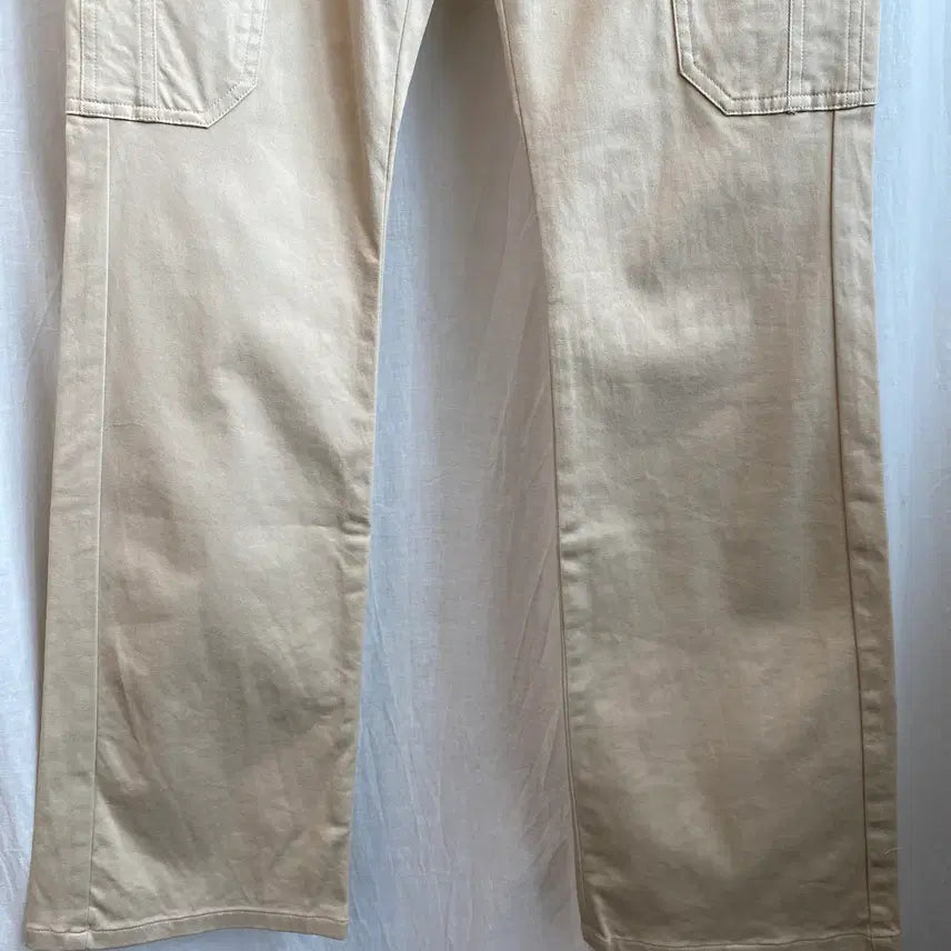 [BUNJANG] ELLE Beige Cargo Straight Pants (24) / ELLE 베이지 카고 스트레이트 팬츠(24)