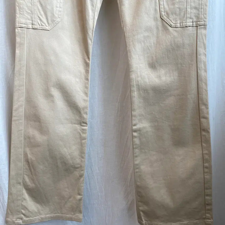 [BUNJANG] ELLE Beige Cargo Straight Pants (24) / ELLE 베이지 카고 스트레이트 팬츠(24)